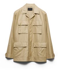Prada - Silk Safari Jacket, Khaki - Lyst