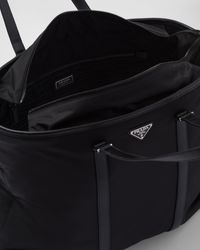 Prada Triangle Logo Shoulder Bag in Re-Nylon & Saffiano Leather - BOPF