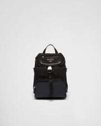 Prada - Re-Nylon And Brushed Leather Backpack - Lyst