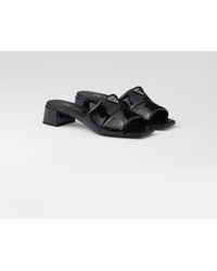 Prada - Quilted Patent Leather Sandals - Lyst