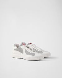 Prada - America's Cup Patent Leather & Technical Fabric Sneakers - Lyst