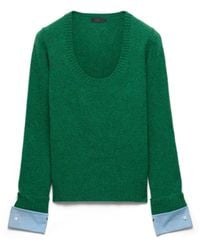 Prada - Pull À Col Large En Laine Shetland, Homme, Taille - Lyst