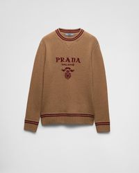 Prada - Wool-Cashmere Logo Sweater - Lyst