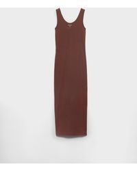 Prada - Kleid Aus Gerippter Baumwolle - Lyst