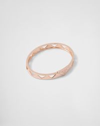Prada - Eternal Gold Cut-out Bangle Bracelet In Pink Gold - Lyst