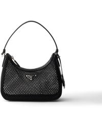 Prada - Re-Edition 2005 Mesh And Brushed Leather Bag - Lyst