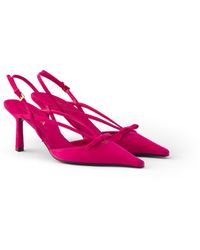 Prada - Suede Slingback Pumps - Lyst