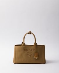Prada - Jardinière Large Cotton Canvas Handbag - Lyst