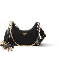 Prada - Re-Edition 2005 Re-Nylon And Saffiano Leather Bag With Charm - Lyst