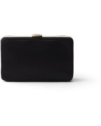 Prada - Satin Mini-Clutch With Shoulder Strap - Lyst
