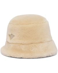Prada - Shearling Bucket Hat - Lyst