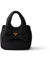 Prada - Mini Padded Re-Nylon Bag With Bow - Lyst