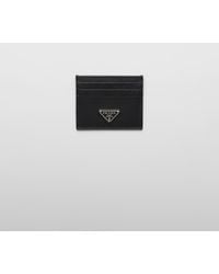 Prada - Re-Nylon And Saffiano Leather Card Holder - Lyst
