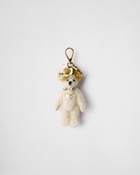 Prada - Teddy Bag Charm With Metal Ring - Lyst
