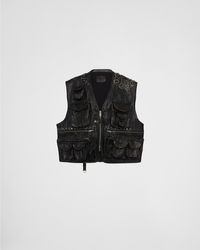 Prada - Nappa Leather Patchwork Vest - Lyst