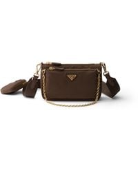 Prada - Re-Nylon And Saffiano Leather Mini Shoulder Bag - Lyst