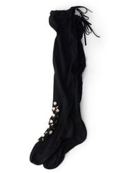 Prada - Embroidered Over-The-Knee Cotton Socks - Lyst