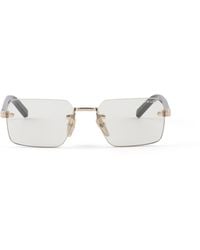 Prada - Sonnenbrille Mit Der Ikonischen Plakette Aus Metall, Herren - Lyst