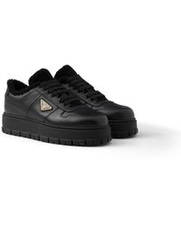 Prada - Sneakers À Lacets En Cuir - Lyst