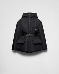 Prada - Daunenjacke Aus Re-nylon Mit Kapuze - Lyst