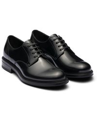 Prada - Brushed Leather Lace-Up Shoes - Lyst