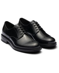 Prada - Brushed Leather Lace-Up Shoes - Lyst