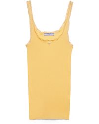Prada - Top De Algodón Acanalado - Lyst