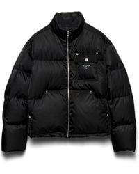 Prada - Cropped Recycled Nylon Down Jacket - Lyst