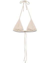 Prada - Jersey Triangle Bikini Top With Rhinestones - Lyst