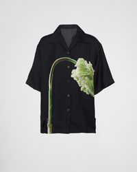 Prada - Printed Twill Shirt - Lyst