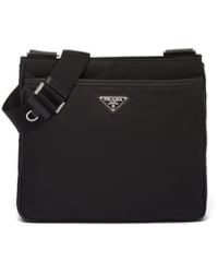 Prada - Borsa Con Tracolla In Re-nylon E Saffiano - Lyst