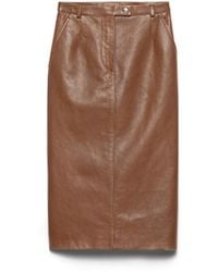 Prada - Nappa Leather Pencil Skirt - Lyst