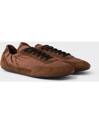 Prada - Collapse Re-Nylon And Suede Sneakers - Lyst