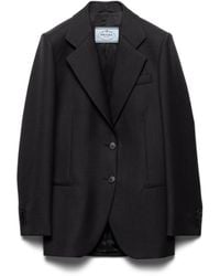 Prada - Single-Breasted Gabardine Jacket - Lyst