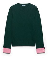 Prada - Wool And Cashmere Crew-Neck Sweater, Mujer, Talla - Lyst