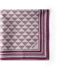 Prada - Schal Aus Jacquard-Seide 55, Damen - Lyst