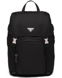 Prada - Re-Nylon And Saffiano Leather Backpack - Lyst