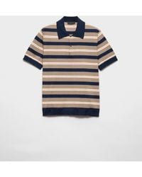 Prada - Cotton Stripe Polo Shirt - Lyst