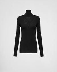 Prada - Superfine Wool Turtleneck Sweater - Lyst
