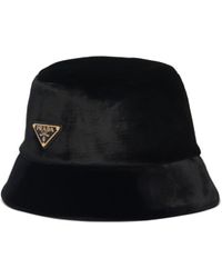 Prada - Cappello Bucket Con Logo A Triangolo - Lyst
