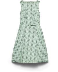 Prada - Floral Print Duchess Dress, Chlorophyll - Lyst