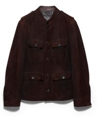 Prada - Jacke Aus Wildleder, Herren, Größe - Lyst