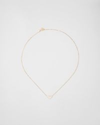 Prada - Eternal Gold Micro Triangle Pendant Necklace In Yellow Gold And Diamonds - Lyst