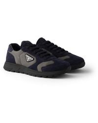Prada - Prax Suede And Re-Nylon Sneakers - Lyst