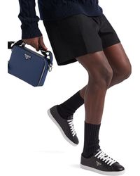 Prada Sneakers In Pelle Spazzolata - Nero