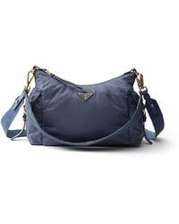 Prada - Explore Large Re-Nylon And Leather Bag, Aviation - Lyst
