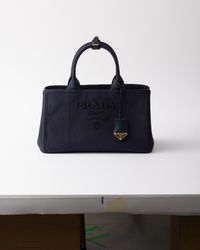 Prada - Jardinière Large Cotton Canvas Handbag - Lyst