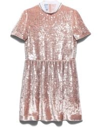 Prada - Sequined Velvet Mini-Dress - Lyst