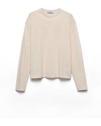 Prada - Camiseta De Manga Larga En Punto De Algodón - Lyst