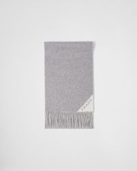 Prada - Cashmere Logo Scarf - Lyst